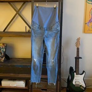 H&M skinny ankle ripped maternity jeans size S